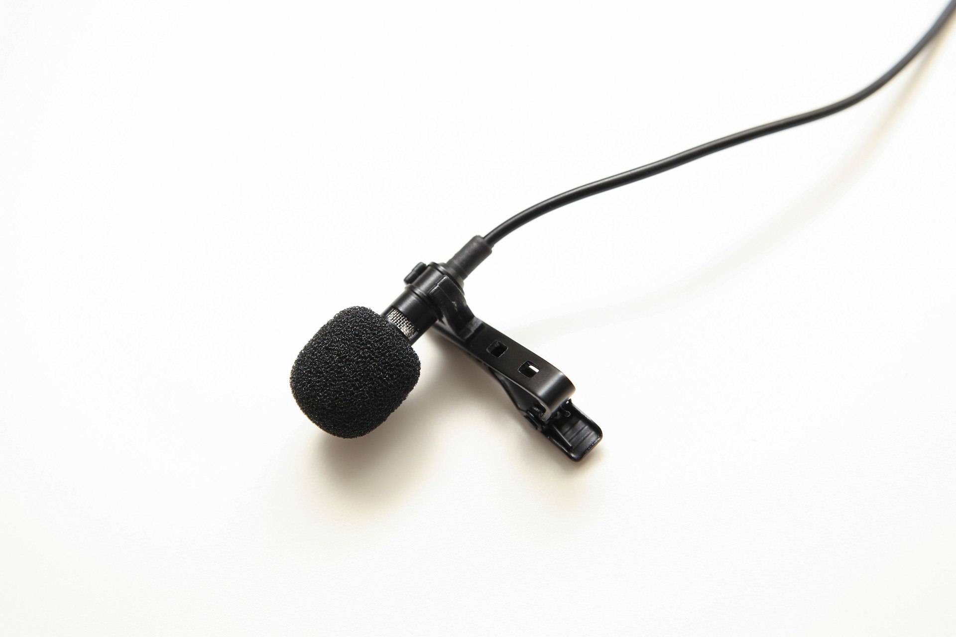 Lapel microphone in a isolated background